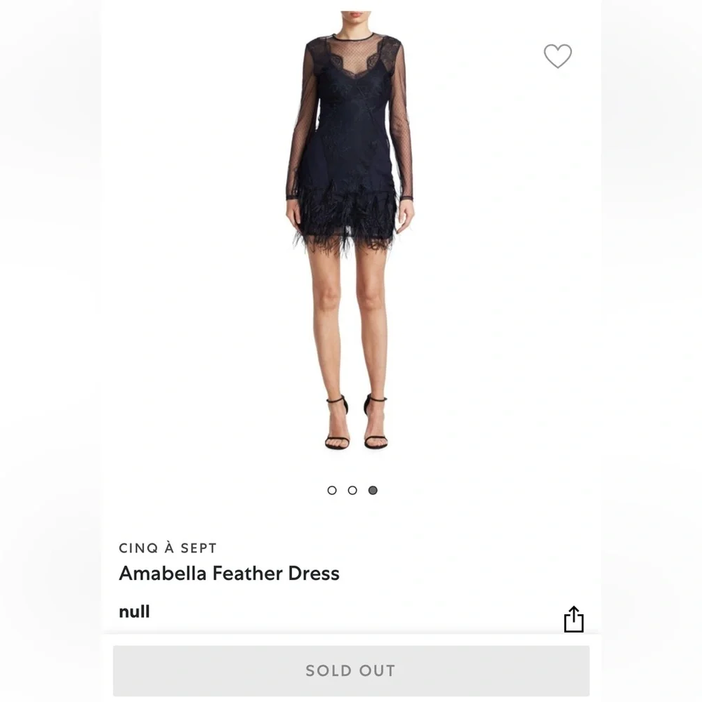 Cinq A Sept Amabella Embroidered Cocktail Dress Ditsy Mesh Feathered Hem size 4 - Picture 2 of 9